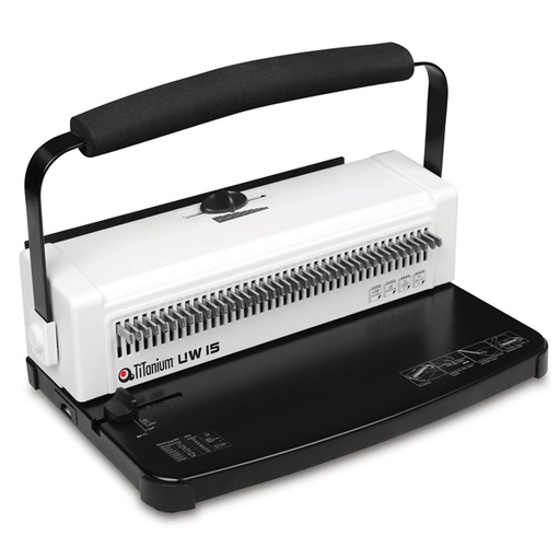 [D73058] RILEGATRICE MANUALE UW15 DORSO METALLICO 34 ANELLI 3:1 TiTanium