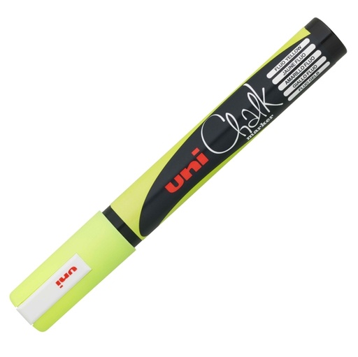 [D73358] Marcatore a gesso liquido UNI CHALK p.tonda giallo fluo UNI MITSUBISHI