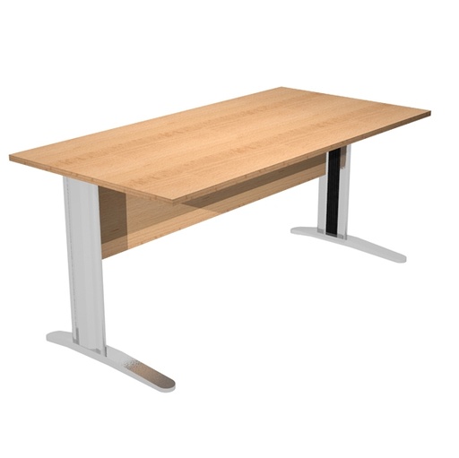 [D74352] SCRIVANIA LINEARE 160X80cm FAGGIO - EASY METAL