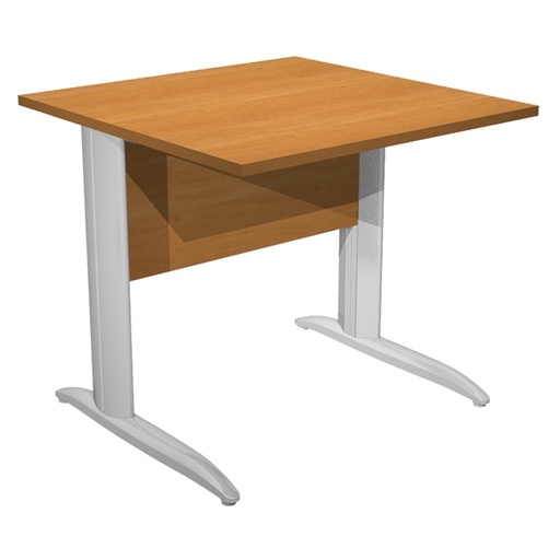 [D74361] SCRIVANIA LINEARE 80X80cm NOCE CHIARO - EASY METAL