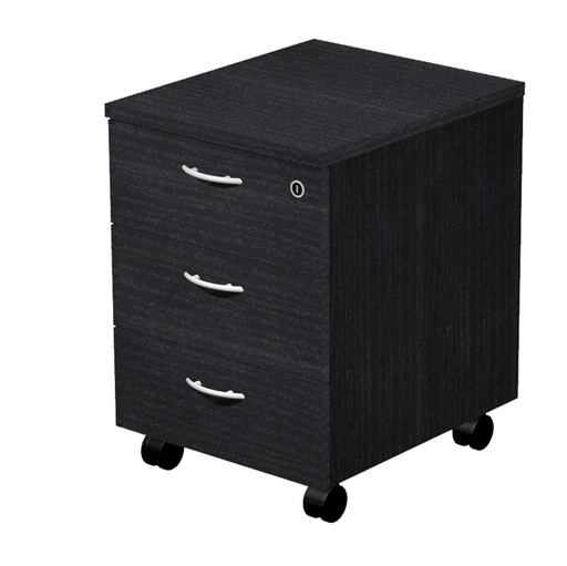 [D74373] CASSETTIERA 3 CASS. con RUOTE NERO VENATO - EASY