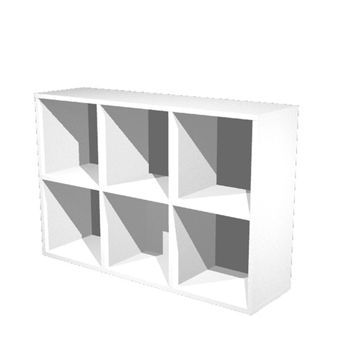[D74425] LIBRERIA 6 CASELLE 104x29,2cm-H69,8cm BIANCO - RAINBOW