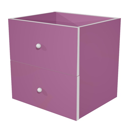[D74443] CASSETTIERA 2CASS. VIOLA per LIBRERIA RAINBOW