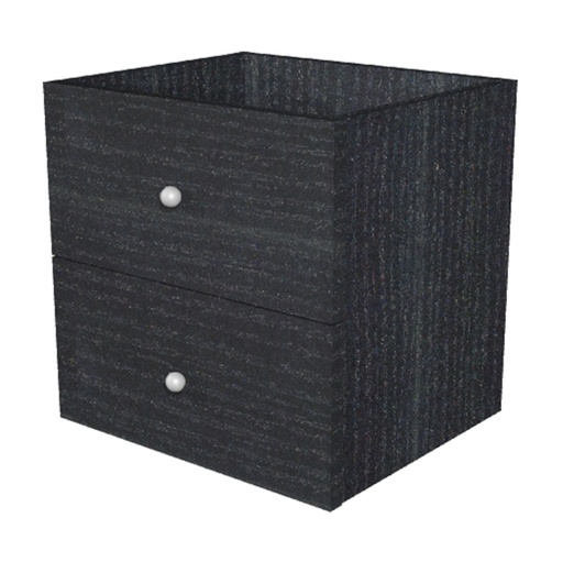 [D74444] CASSETTIERA 2CASS. NERO VENATO per LIBRERIA RAINBOW
