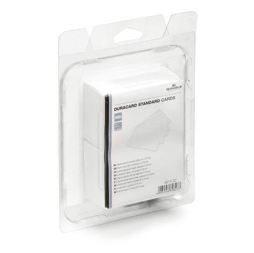[D74524] 100 TESSERE BIANCHE 0,76mm x Duracard ID300 DURABLE