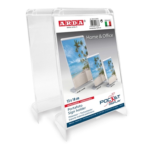 [D74527] PORTADEPLIANT/FOTO 10x15cm CRISTALLO Arda