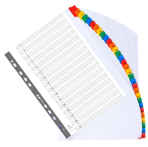 [D74630] SEPARATORE Numerico 1-31/A4 Maxi in CARTONCINO 160gr Exacompta