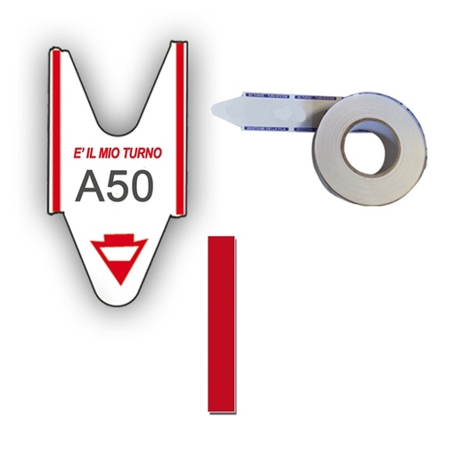 [D74644] 5 ROTOLI da 2000 TICKETS ROSSO per ELIMINA CODE Printex