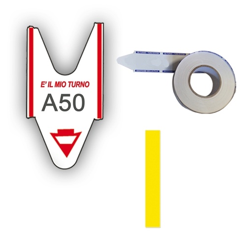[D74646] 5 ROTOLI da 2000 TICKETS GIALLO per ELIMINA CODE Printex