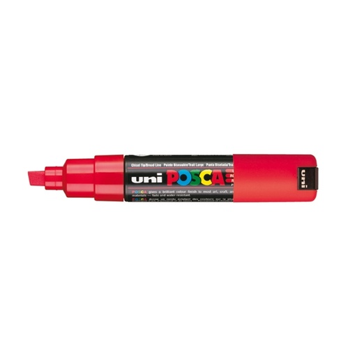 [D75615] Marcatore UNI POSCA PC8K p.scalpello 8mm rosso UNI MITSUBISHI