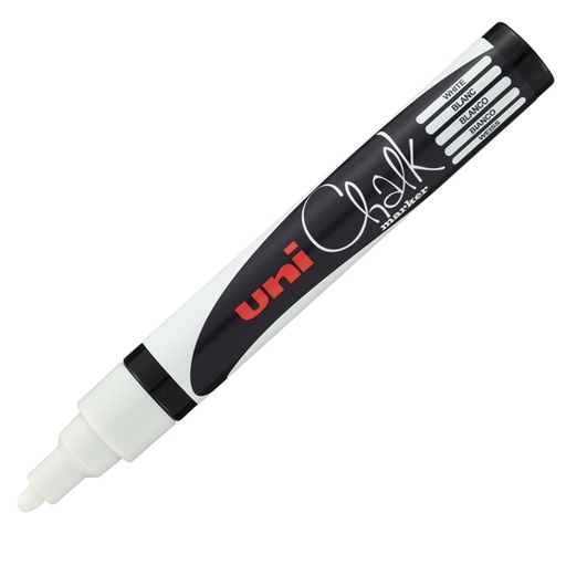 [D75747] Marcatore a gesso liquido UNI CHALK p.tonda bianco UNI MITSUBISHI