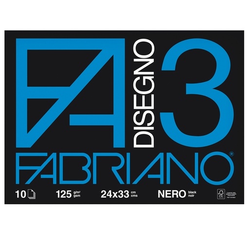 [D76606] ALBUM 3 NERO (24X33CM) FG 10 125GR FABRIANO