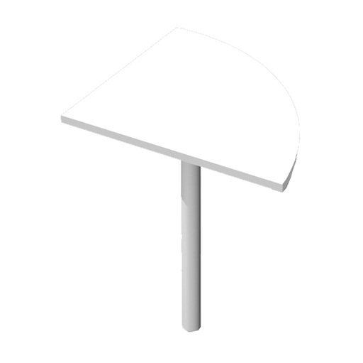 [D76720] ANGOLARE 90' BIANCO + GAMBA SUPPORTO x SCRIVANIE MINERVA