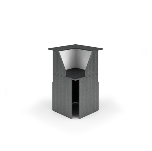 [D76814] MODULO RECEPTION 90' 76x76x117cm NERO VEN. /BIANCO - PRESTIGE