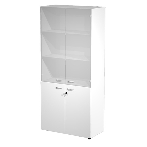 [D76824] ARMADIO MODULARE A 2+2 ANTE 90x45,8cm - H200cm BIANCO