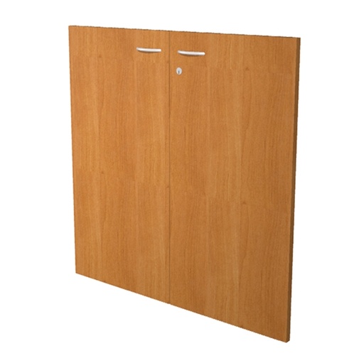 [D76849] COPPIA ANTE in MELAMIN. x libreria bassa L76cm NOCE CHIARO