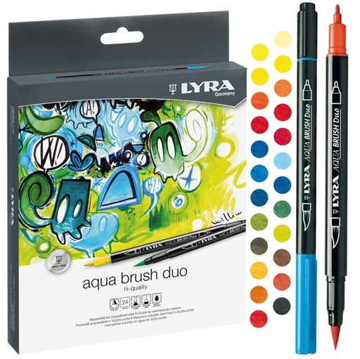[D76862] Astuccio 24 pennarelli Aqua Brush Duo LYRA