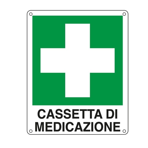 [D76914] CARTELLO ALLUMINIO 16x21cm 'CASSETTA DI MEDICAZIONE'