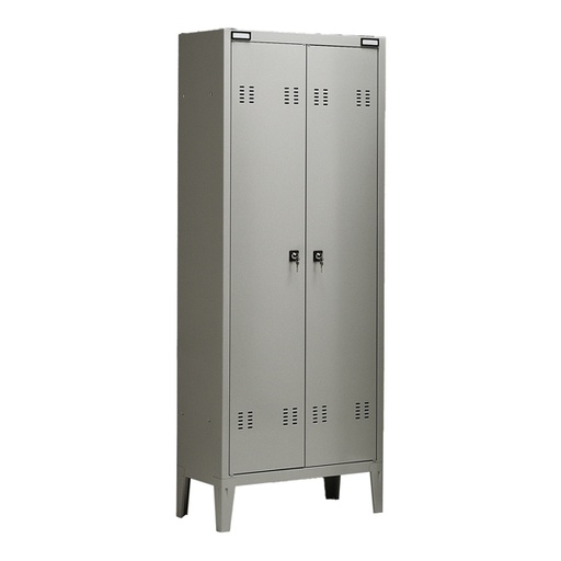 [D77045] ARMADIO SPOGLIATOIO METALLO a 2 POSTI 70x35cm H180cm GRIGIO