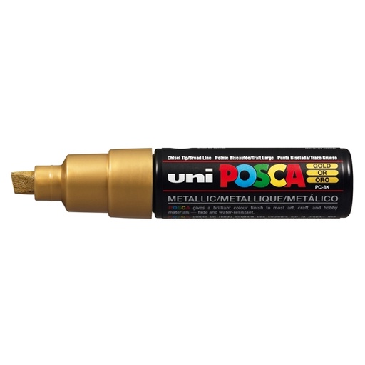 [D77232] Marcatore UNI POSCA PC8K p.scalpello 8mm oro UNI MITSUBISHI