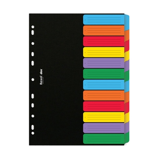 [D77406] SEPARATORE A4 DOX a 12 TASTI NEUTRI COLORATI