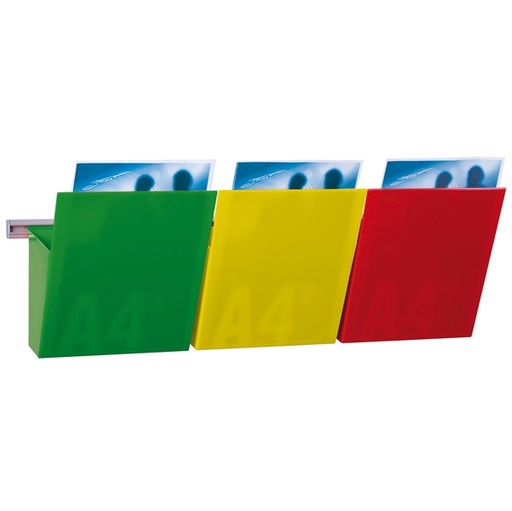 [D77507] KIT VISION Kanban L75cm con 3 TASCHE A4 COLORATE