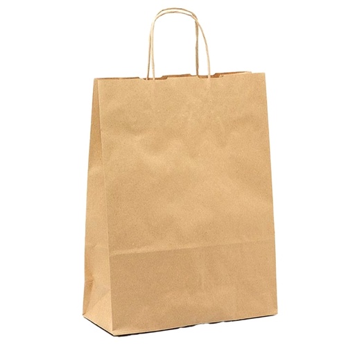 [D77524] 25 SHOPPERS CARTA BIOKRAFT 18X8X24 CM NEUTRO CORDINO AVANA