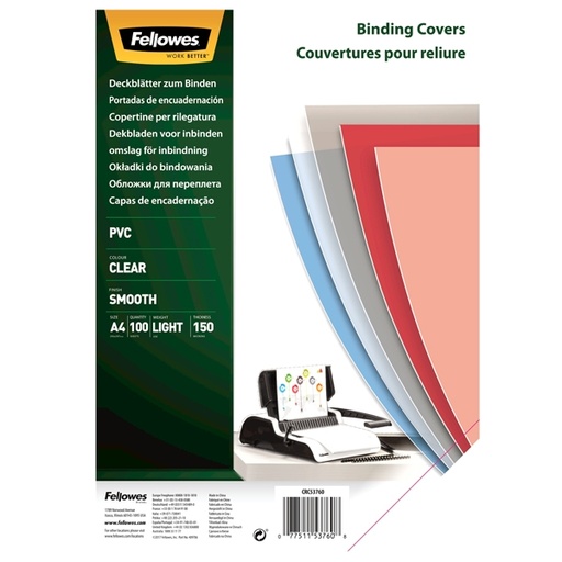 [D77767] 100 COPERTINE CLEAR PVC 240MIC A4 TRASPARENTE NEUTRO