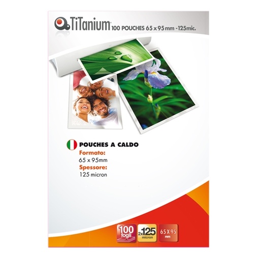 [D78343] 100 POUCHES 65x95mm 125my GOVERNMENT CARD TiTanium