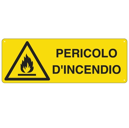 [D78763] CARTELLO ALLUMINIO 35x12,5cm 'PERICOLO DI INCENDIO'