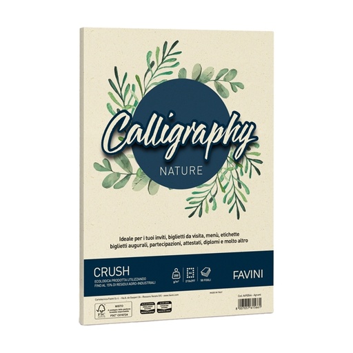 [D79781] Carta CALLIGRAPHY NATURE A4 50fg 200gr agrumi FAVINI