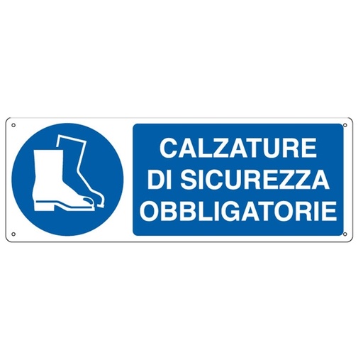 [D79816] CARTELLO ALLUMINIO 35x12,5cm 'Calzatura di sicurezza obbligatoria"