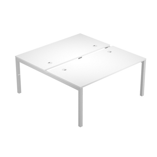 [D79906] SCRIVANIA a 2 POSTAZIONI CONTRAP.180X168cm BIANCO - AGORA'