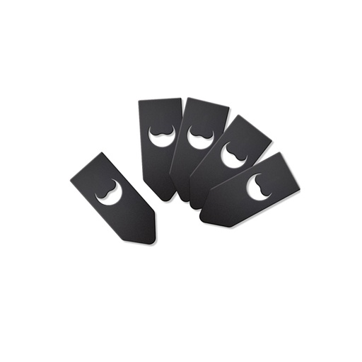 [D80243] SET 10 TARGHETTE NERE per BOTTIGLIA 6,5x16cm Securit