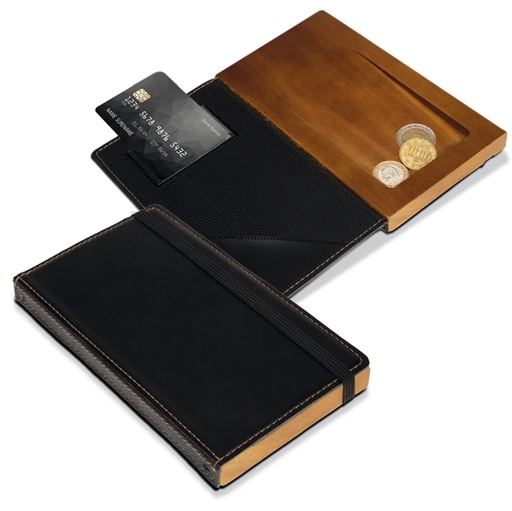 [D80272] Porta conto in legno e similpelle Trendy Securit