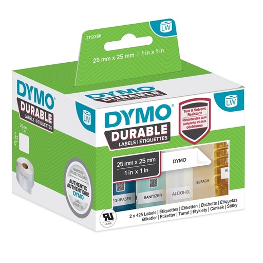 [D80371] ETICHETTE DURABLE INDUSTRIAL DIM. 25X25MM 850X2 RT MULTIUSO