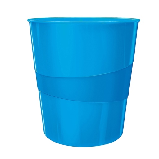[D80516] CESTINO GETTACARTE WOW BLU METALLIZZATO 15LT LEITZ