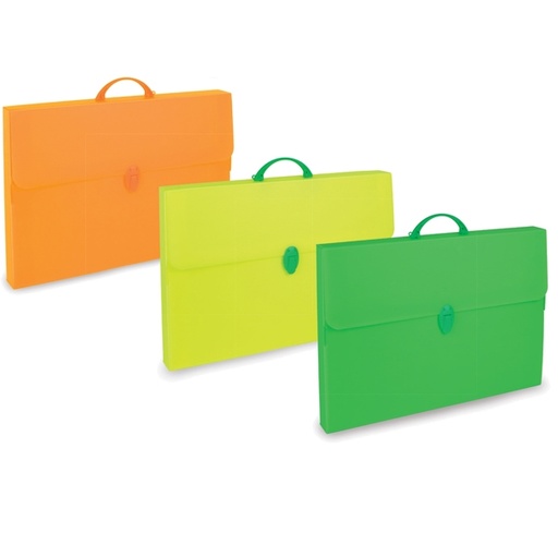 [D82016] Valigetta polionda Fluo 36,5x56,5cm dorso 5,5cm colori assortiti