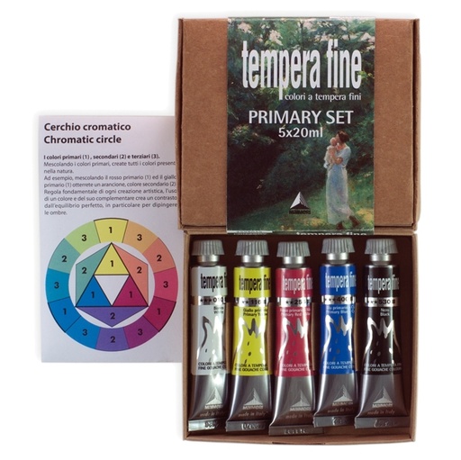 [D82103] Tempera Fine Primary Set 5 tubetti da 20ml Maimeri