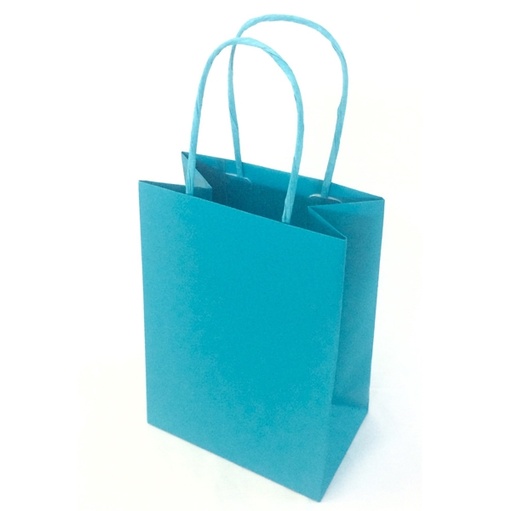 [D82235] 25 shoppers carta kraft 22x10x29cm twisted turchese