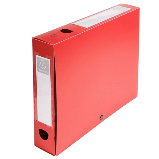 [D82449] Scatola archivio box con bottone rosso f.to 25x33cm D 60mm Exacompta