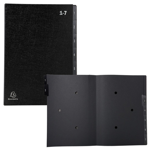[D82454] Classificatore numerico 1-7 Ordonator per A4 nero 25x33cm Exacompta