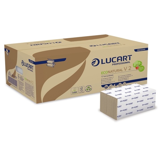 [D82485] Pacco da 190 asciugamani piegati a V EcoNatural Lucart