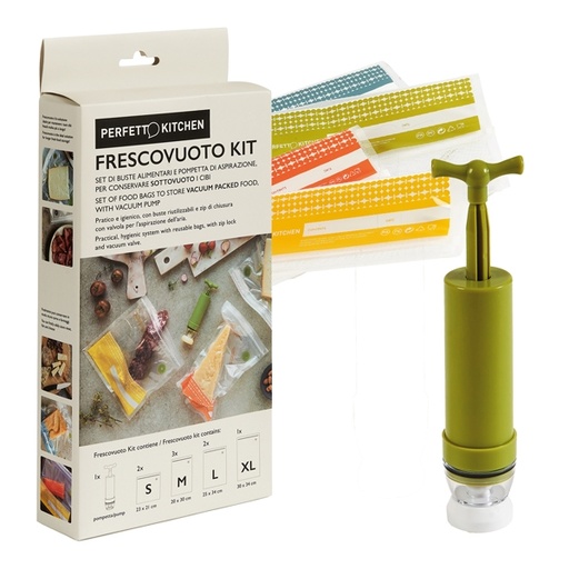 [D82641] FrescoVuoto StarPack: Pump + 8 buste sottovuoto ass. Perfetto