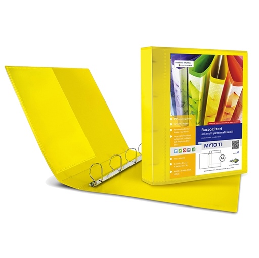 [D82725] Raccoglitore MYTO TI 30 A4 4D 22x30cm giallo personalizzabile SEI ROTA