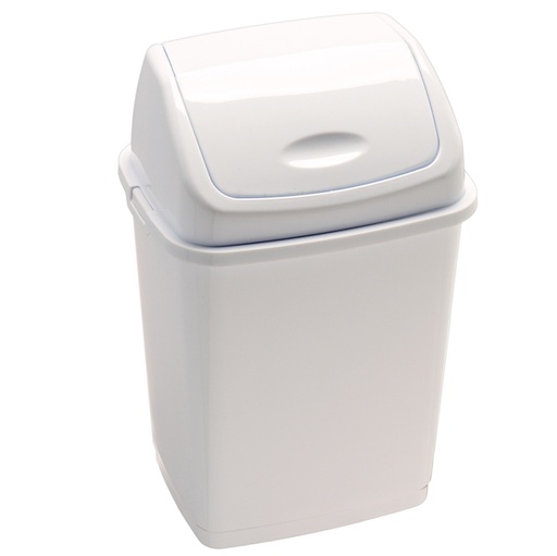 [D82730] Pattumiera a basculante 18Lt Rif Basic Bianco