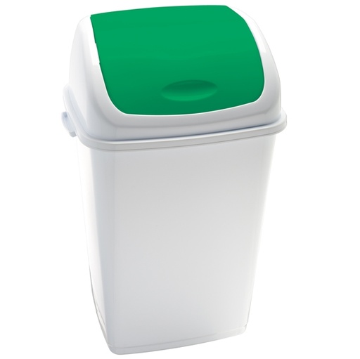 [D82736] Pattumiera a basculante 50Lt Rif Basic Bianco/Verde