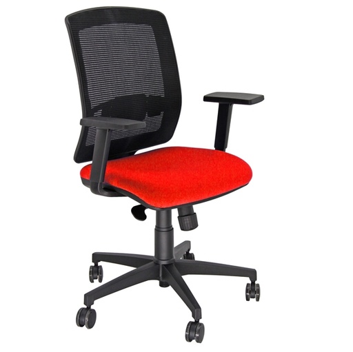 [D82806] Sedia semidirezionale Molly A Rosso e rete Nera c/bracc.