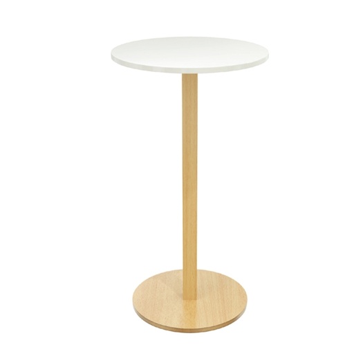 [D82923] Tavolo alto diam.60 x H110cm Bianco Woody Paperflow