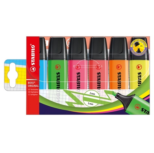 [D83116] Busta 6 evidenziatori Boss 70 Stabilo